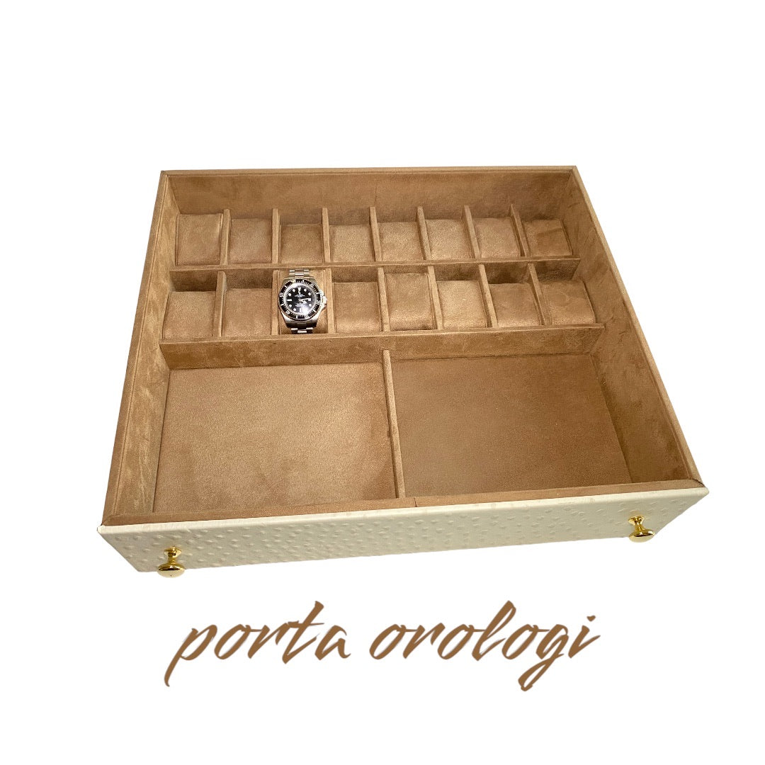 Baule in Vera Pelle Texture Struzzo | Piatti Milano